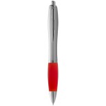 Stříbrné kuličkové pero Nash s barevným úchopem
