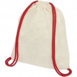 Oregon šnůrkový batoh z bavlny 100 g/m² s barevnými šňůrkami