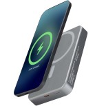 Přenosná nabíječka Avis 10 000 mAh z recyklovaného hliníku s magnetickým připojením