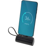 Alnair powerbanka 5000 mAh 10W z recyklovaného plastu s konektorem typu C, výklopným stojánkem a kab