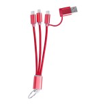 Frecles USB nabíjecí kabel s přívěškem na klíče - červená