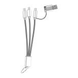 Frecles USB nabíjecí kabel s přívěškem na klíče - šedá