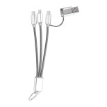 Rashort USB nabíjecí kabel s přívěškem na klíče - šedá