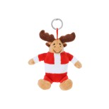 Velin vánoční plyšový přívěšek na klíče, sob - vícebarevná