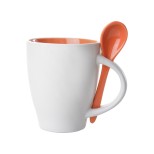 Spoon hrnek se lžičkou - 300 ml - oranžová