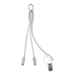 Rafob nabíjecí kabel s přívěškem na klíče - stříbrná
