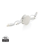 Nabíjecí kabel 4 v 1 z RCS recyklovaného plastu a TPE - bílá