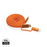 Ultra tenký magnetický nabíjecí kabel 60W 2 v 1 - oranžová