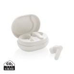 TWS sluchátka z RCS recyklovaného plastu - bílá