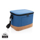 Dvoutónová chladící taška s korkovým detailem - modrá