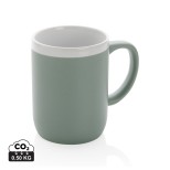 Keramický hrnek s bílým lemem 300ml - zelená, bílá