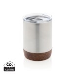 Malý korkový termohrnek z RCS recykl. oceli - stříbrná