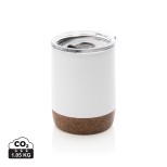 Malý korkový termohrnek z RCS recykl. oceli - bílá