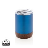 Malý korkový termohrnek z RCS recykl. oceli - modrá