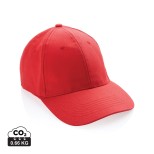 6 dílná kšiltovka Impact z 280g recyklované bavlny AWARE™ - luscious red
