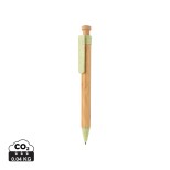 Bambusové pero s klipem z pšeničné slámy - zelená