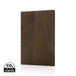 Zápisník Kavana A5 s tvrdým obalem v dekoru dřeva - tmavě hnědá