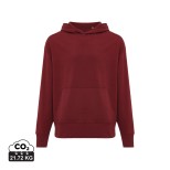 Mikina s kapucí IQONIQ Yoho relaxed fit z recykl. bavlny - vínově červená