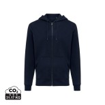 Mikina na zip s kapucí IQONIQ Abisko z recykl. bavlny - námořní modř