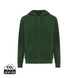 Mikina na zip s kapucí IQONIQ Abisko z recykl. bavlny - forest green