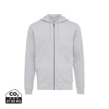 Mikina na zip s kapucí IQONIQ Abisko z recykl. bavlny - heather grey