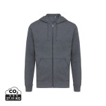 Mikina na zip s kapucí IQONIQ Abisko z recykl. bavlny - heather anthracite
