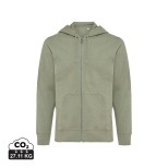 Mikina na zip s kapucí IQONIQ Abisko z recykl. bavlny - heather green