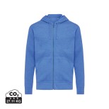 Mikina na zip s kapucí IQONIQ Abisko z recykl. bavlny - heather blue