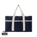 Plážová taška VINGA Volonne z recykl. canvas AWARE™ - modrá, off white